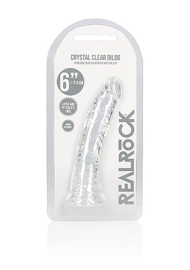 Realrock 6" Slim Dildo Clear