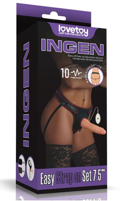 Lovetoy Ingen 7.5" Vibrating Strap on Set - LV715117