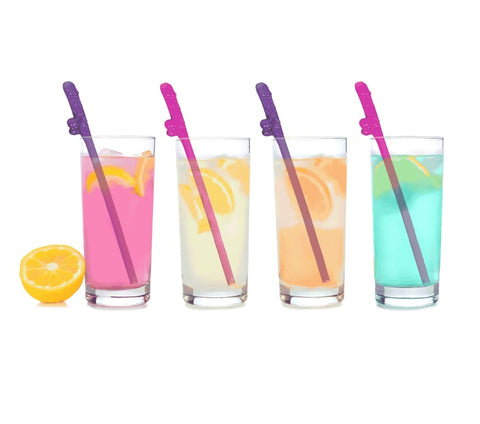 Super Fun Penis Party Straws Pink/purple