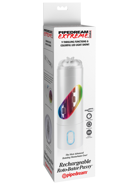 Pipedream Extreme Rechargeable Roto-Bator Pussy White