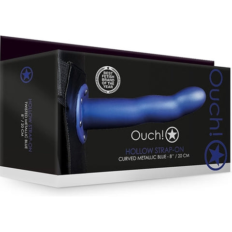 Ouch Curved Hollow Strap 8" Blue