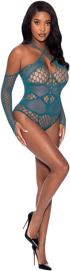 Exposed Seamless Long Sleeve Teddy Teal