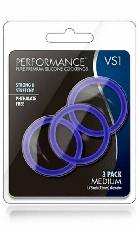 Performance VS1 Cockring 3 Pack Medium Indigo