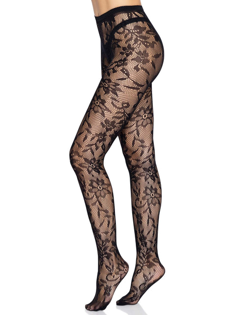 Leg Ave Chantilly Floral Lace Tights OS - 9727