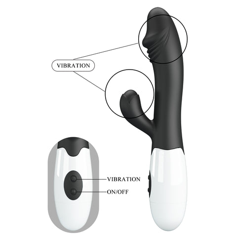 Pretty Love Snappy Rabbit Vibrator Black BI-014173-A3