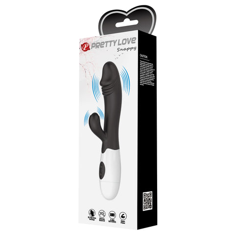 Pretty Love Snappy Rabbit Vibrator Black BI-014173-A3