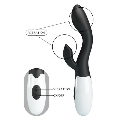 Pretty Love Brighty Rabbit Vibrator Black BI-014174-A3