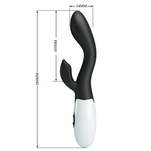 Pretty Love Brighty Rabbit Vibrator Black BI-014174-A3
