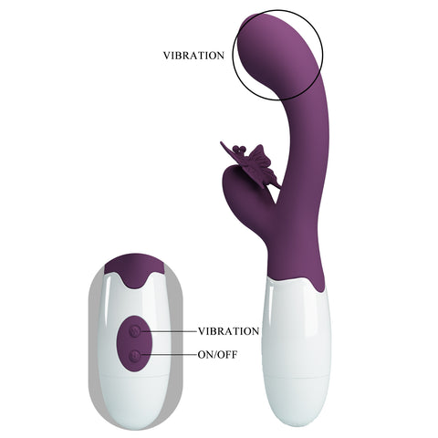 Pretty Love Butterfly Kiss Rabbit Vibrator BI-014927-A2