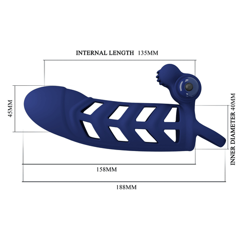 Pretty Love Altaf Silicone Vibrating Penis Sleeve BI-026237-3