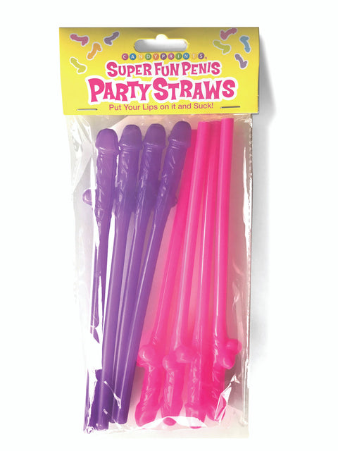 Super Fun Penis Party Straws Pink/purple