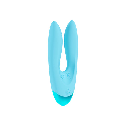 Loveline Amour 10 function Dual Motor Vibe Silicone Rechargeable Waterproof - Blue