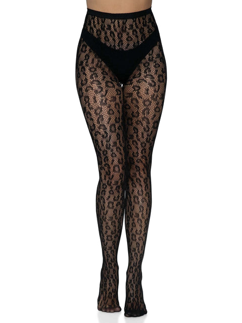 Leg Ave Leopard Net Tights OS - 9716