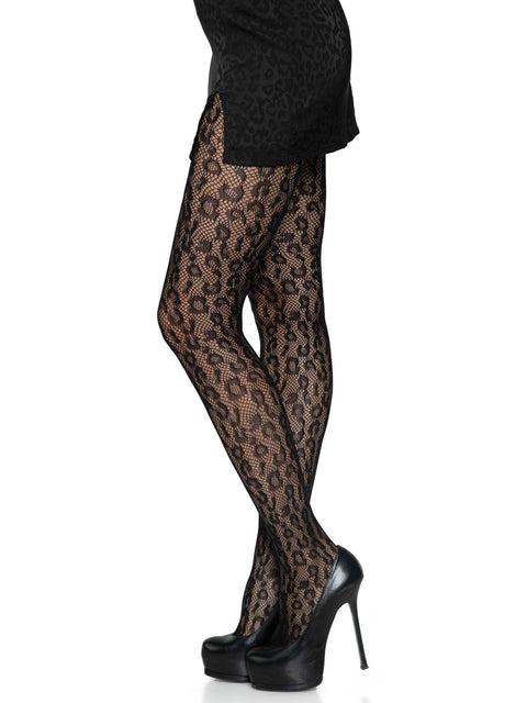 Leg Ave Leopard Net Tights OS - 9716