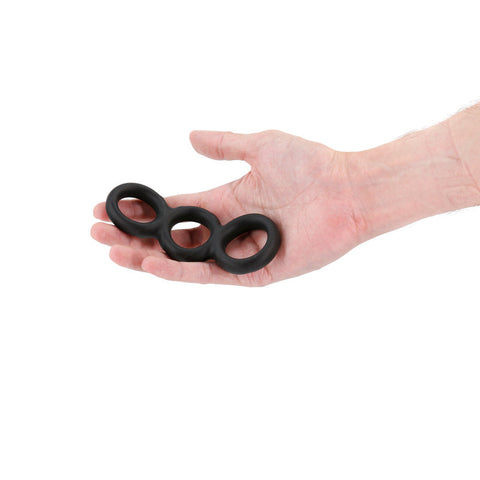 Renegade Threefold Cockrings Black