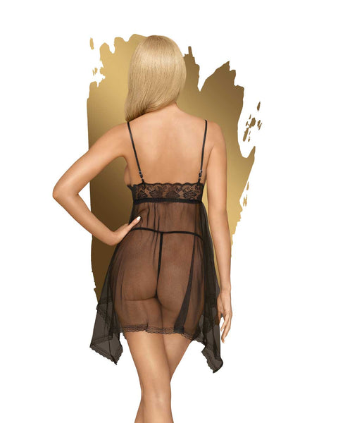 Penthouse Naughty Doll Chemise Black L/XL 6277