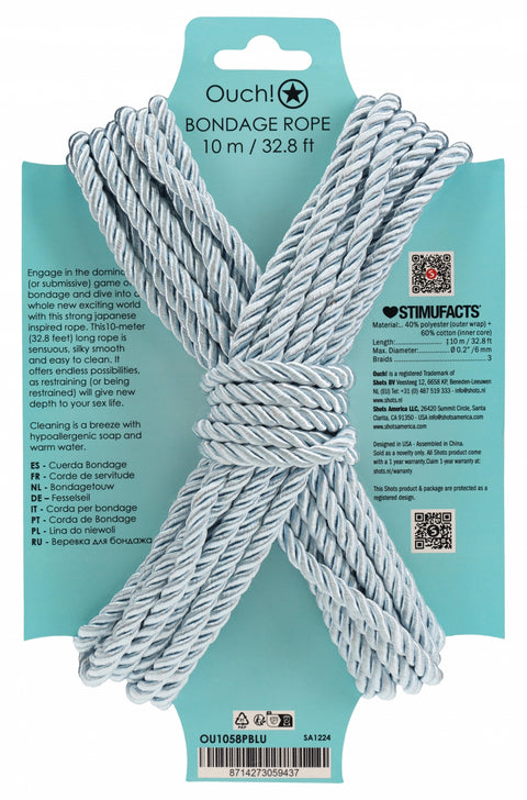 Ouch Bondage Rope 10m Powder Blue