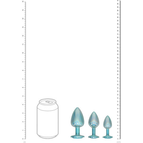 Ouch Paris Metal Butt Plug Set Blue