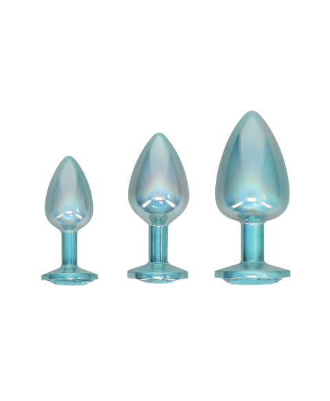 Ouch Paris Metal Butt Plug Set Blue