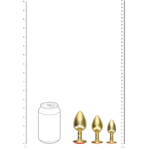 Ouch Milan Metal Butt Plug Set Gold