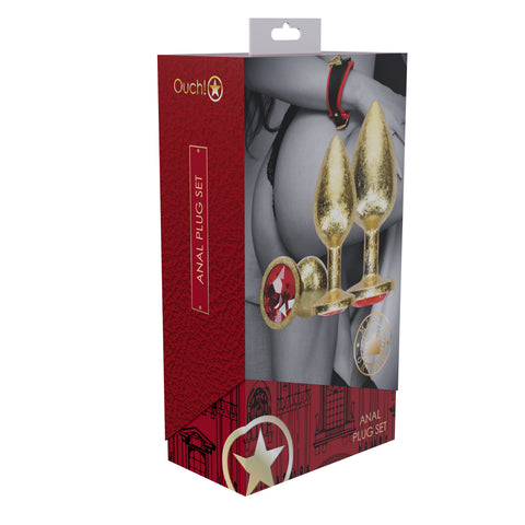 Ouch Milan Metal Butt Plug Set Gold