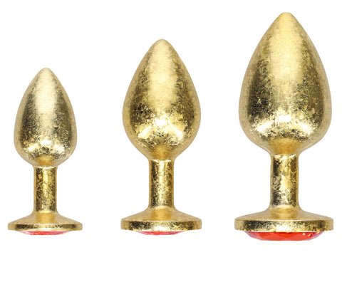Ouch Milan Metal Butt Plug Set Gold
