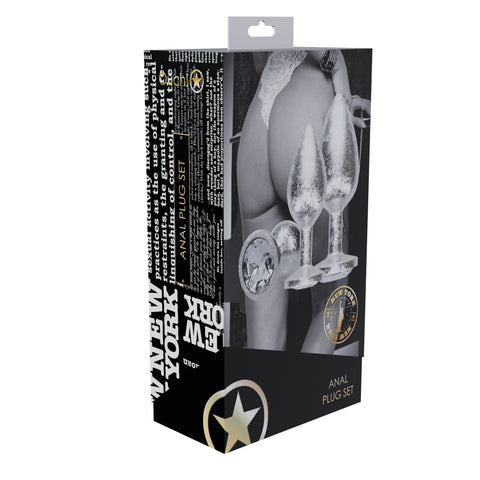 Ouch New York Metal Butt Plug Set Silver