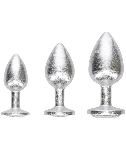 Ouch New York Metal Butt Plug Set Silver