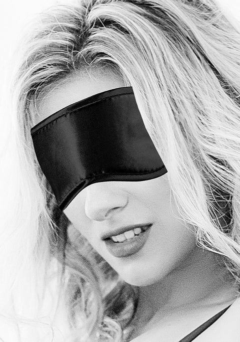 Ouch Black & White Satin Eye Mask Black