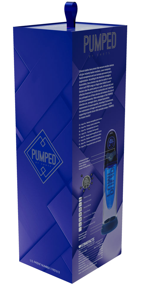 Pumped Aqua Pro Submersible Automatic AI Enabled Penis Pump Blue