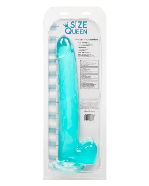 California Exotic Size Queen 12" Dong with Balls Blue/Green