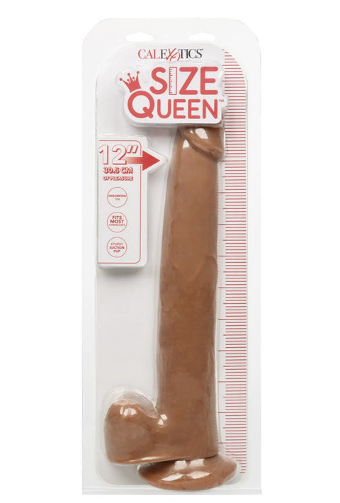 Cal Exotics Size Queen 12" Brown Dong w/ Balls
