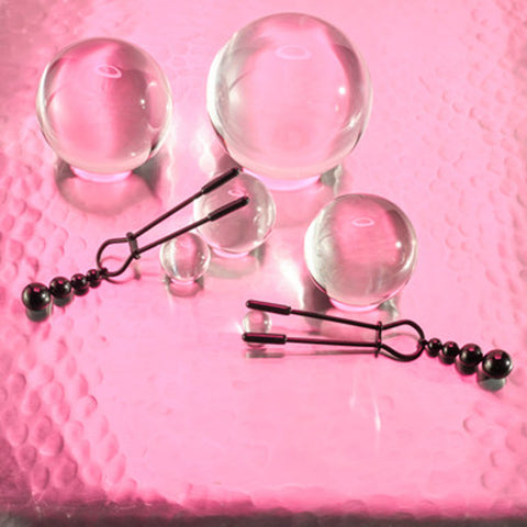 Selopa Beaded Nipple Clamps Black Chrome