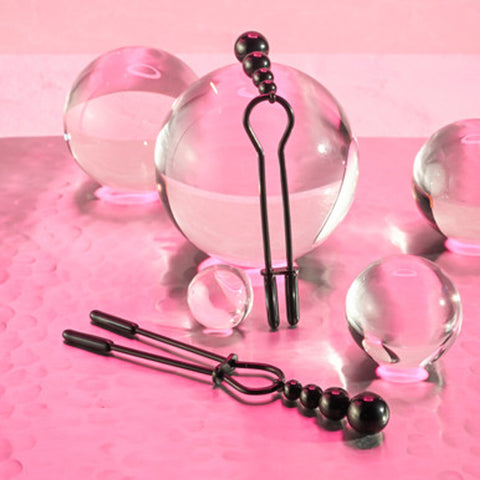 Selopa Beaded Nipple Clamps Black Chrome
