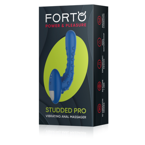 Forto Studded Pro Vibrating Anal Massager Blue