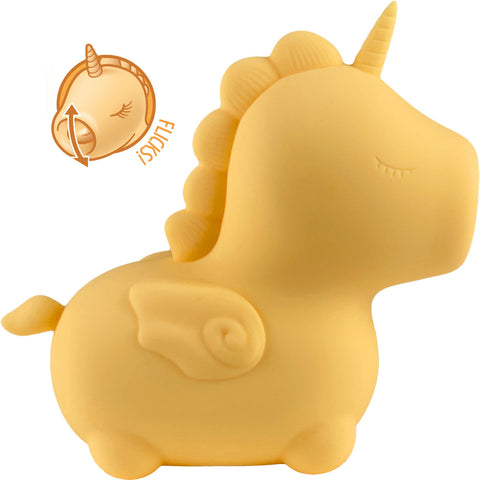 Unihorn Bean Blossom Flicking Silicone Clitoral Vibrator Yellow
