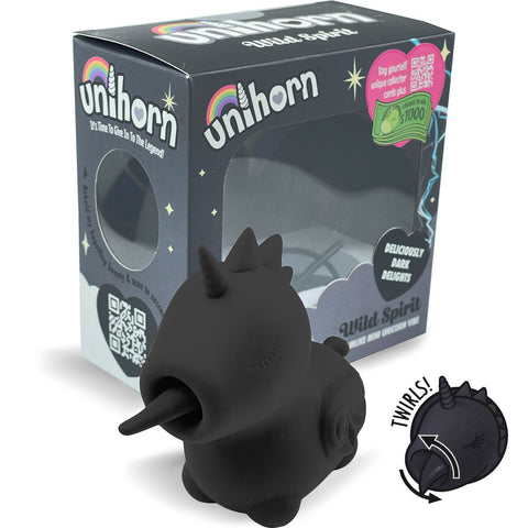 Unihorn Wild Spirit Licking Silicone Clitoral Vibrator Black
