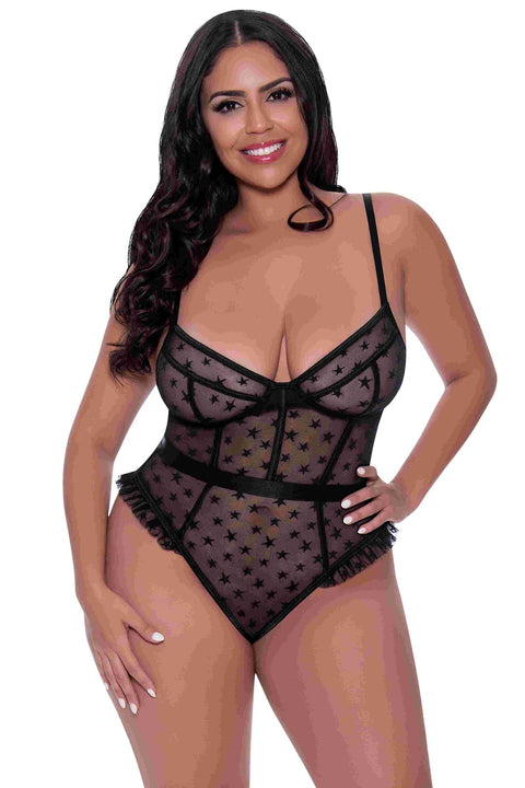 Exposed Love Star Teddy Black 2XL