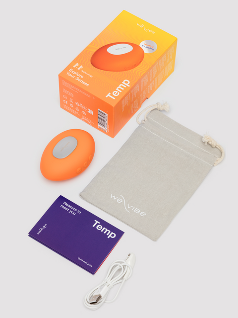 We Vibe Temp Heating and Cooling Clitoral Layon Vibrator Tangerine