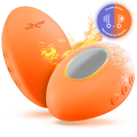 We Vibe Temp Heating and Cooling Clitoral Layon Vibrator Tangerine