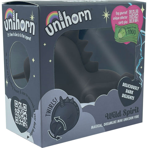 Unihorn Wild Spirit Licking Silicone Clitoral Vibrator Black