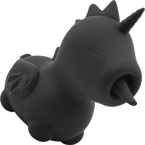 Unihorn Wild Spirit Licking Silicone Clitoral Vibrator Black