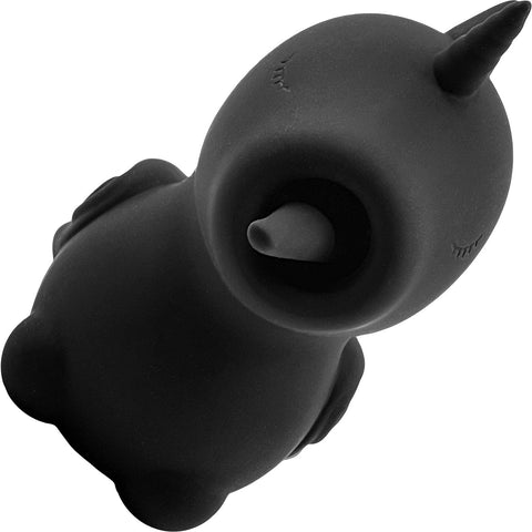 Unihorn Wild Spirit Licking Silicone Clitoral Vibrator Black