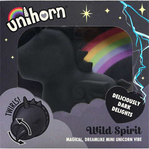 Unihorn Wild Spirit Licking Silicone Clitoral Vibrator Black