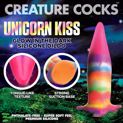 Creature Cocks Unicorn Kiss 8.4" Tongue Glow-In-The-Dark Silicone Dildo