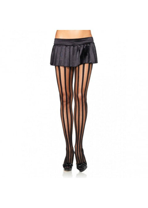 Leg Ave Opaque Vertical Stripes Pantyhose