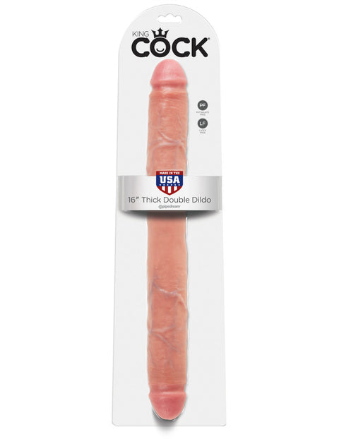 King Cock 16 Thick Double Dildo Flesh