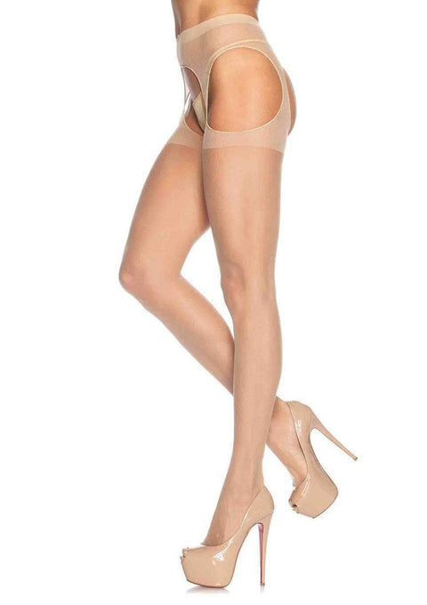 Leg Ave Sheer Suspender Hose Nude O/S - 1901