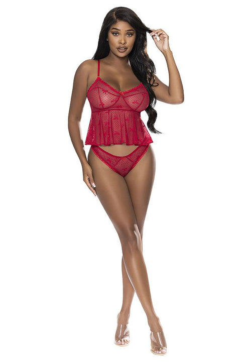 Exposed With Love Camisole & Cheeky Panty Set Large