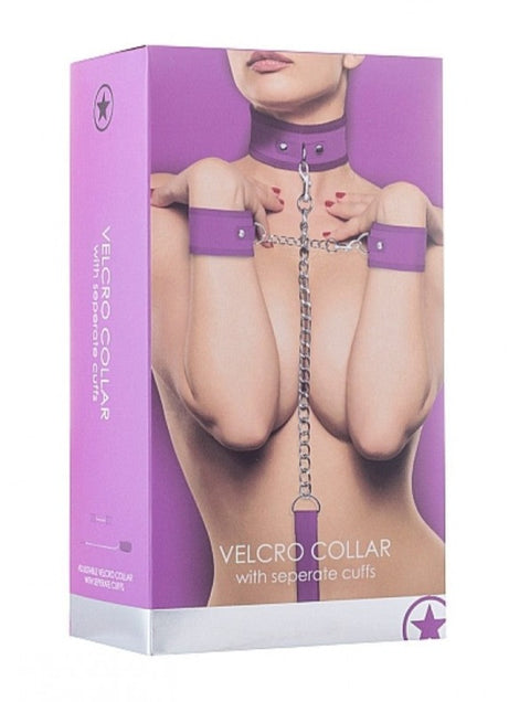 Ouch Velcro Collar with Cuffs Purple
